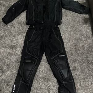 Sedici Black Motorcycle Jacket and Pants Set